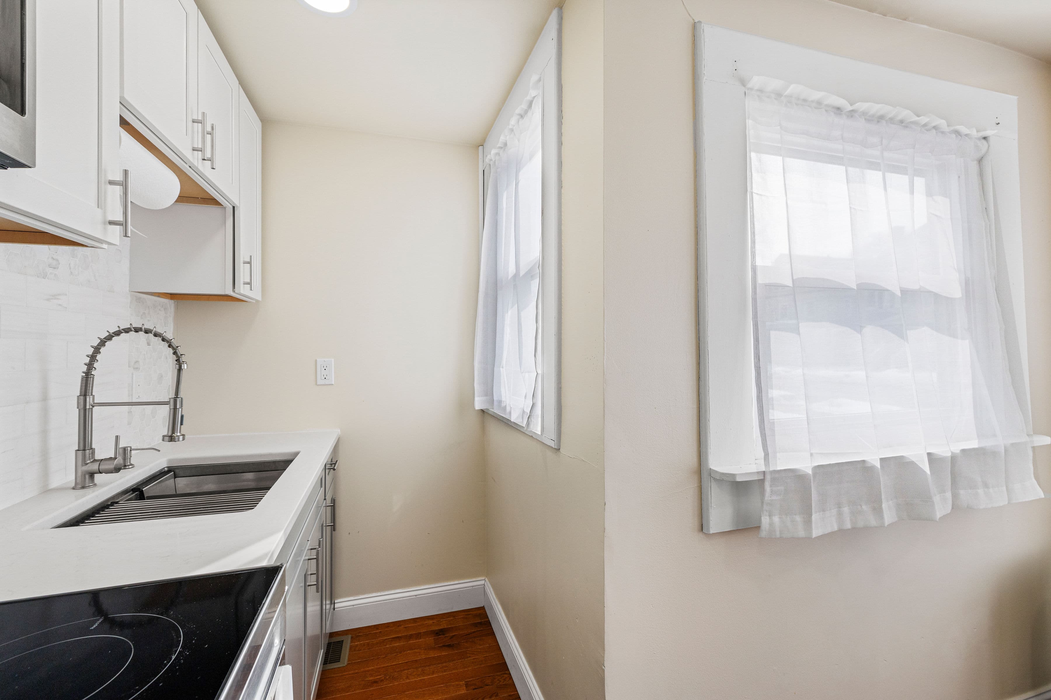 Natural light at the kitchen window of our first property